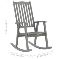 Thumbnail for Schaukelstuhl mit Auflage Grau Massivholz Akazie