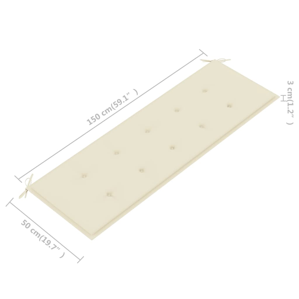 Gartenbank mit Auflage 157 cm Massivholz Akazie