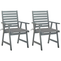 Thumbnail for Garten-Essstühle mit Kissen 2 Stk. Massivholz Akazie