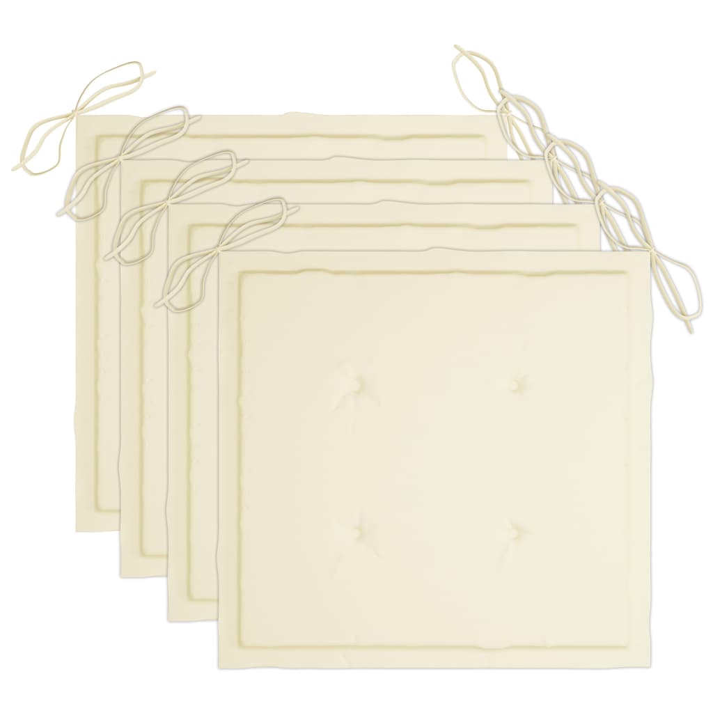 Garten-Essstühle mit Kissen 3 Stk. Massivholz Akazie