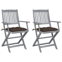 Thumbnail for Klappbare Gartenstühle 2 Stk. mit Kissen Massivholz Akazie