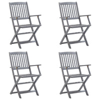Thumbnail for Klappbare Gartenstühle 4 Stk. mit Sitzkissen Massivholz Akazie
