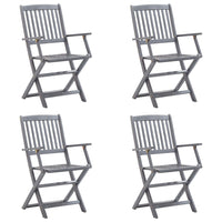 Thumbnail for Klappbare Gartenstühle 4 Stk. mit Sitzkissen Massivholz Akazie