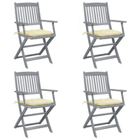 Thumbnail for Klappbare Gartenstühle 4 Stk. mit Kissen Massivholz Akazie