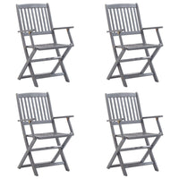 Thumbnail for Klappbare Gartenstühle 4 Stk. mit Kissen Massivholz Akazie