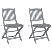 Thumbnail for Klappbare Gartenstühle 2 Stk. mit Kissen Massivholz Akazie