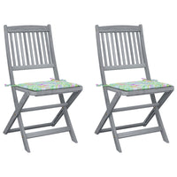 Thumbnail for Klappbare Gartenstühle 2 Stk. mit Kissen Massivholz Akazie