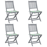 Thumbnail for Klappbare Gartenstühle 4 Stk. mit Kissen Massivholz Akazie