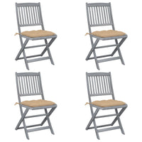 Thumbnail for Klappbare Gartenstühle 4 Stk. mit Kissen Massivholz Akazie