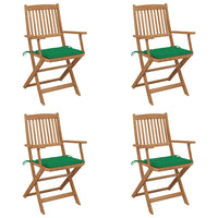 Thumbnail for Klappbare Gartenstühle 4 Stk. mit Kissen Massivholz Akazie