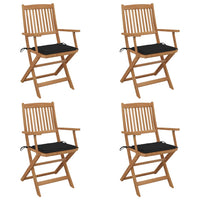 Thumbnail for Klappbare Gartenstühle 4 Stk. mit Kissen Massivholz Akazie