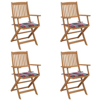 Thumbnail for Klappbare Gartenstühle 4 Stk. mit Kissen Massivholz Akazie