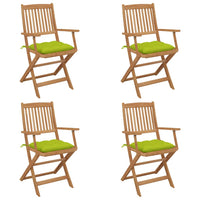 Thumbnail for Klappbare Gartenstühle 4 Stk. mit Kissen Massivholz Akazie