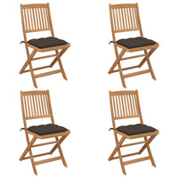 Thumbnail for Klappbare Gartenstühle 4 Stk. mit Kissen Massivholz Akazie
