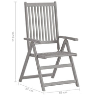 Thumbnail for Verstellbare Gartenstühle 2 Stk. mit Auflagen Massivholz Akazie