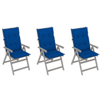 Thumbnail for Verstellbare Gartenstühle 3 Stk. mit Auflagen Massivholz Akazie