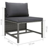 Thumbnail for 6-tlg. Garten-Lounge-Set mit Kissen Poly Rattan Grau