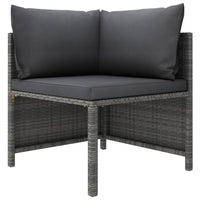 Thumbnail for 7-tlg. Garten-Lounge-Set mit Kissen Poly Rattan Grau