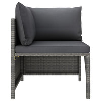 Thumbnail for 7-tlg. Garten-Lounge-Set mit Kissen Poly Rattan Grau