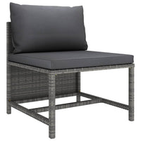 Thumbnail for 7-tlg. Garten-Lounge-Set mit Kissen Poly Rattan Grau