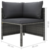 Thumbnail for 7-tlg. Garten-Lounge-Set mit Kissen Poly Rattan Grau