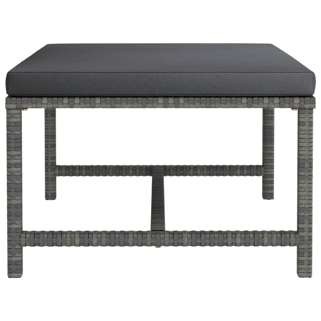 8-tlg. Garten-Lounge-Set mit Kissen Poly Rattan Grau