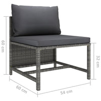 Thumbnail for 10-tlg. Garten-Lounge-Set mit Kissen Poly Rattan Grau