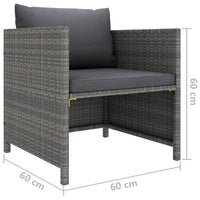Thumbnail for 12-tlg. Garten-Lounge-Set mit Kissen Poly Rattan Grau