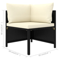 Thumbnail for 7-tlg. Garten-Lounge-Set mit Kissen Poly Rattan Schwarz