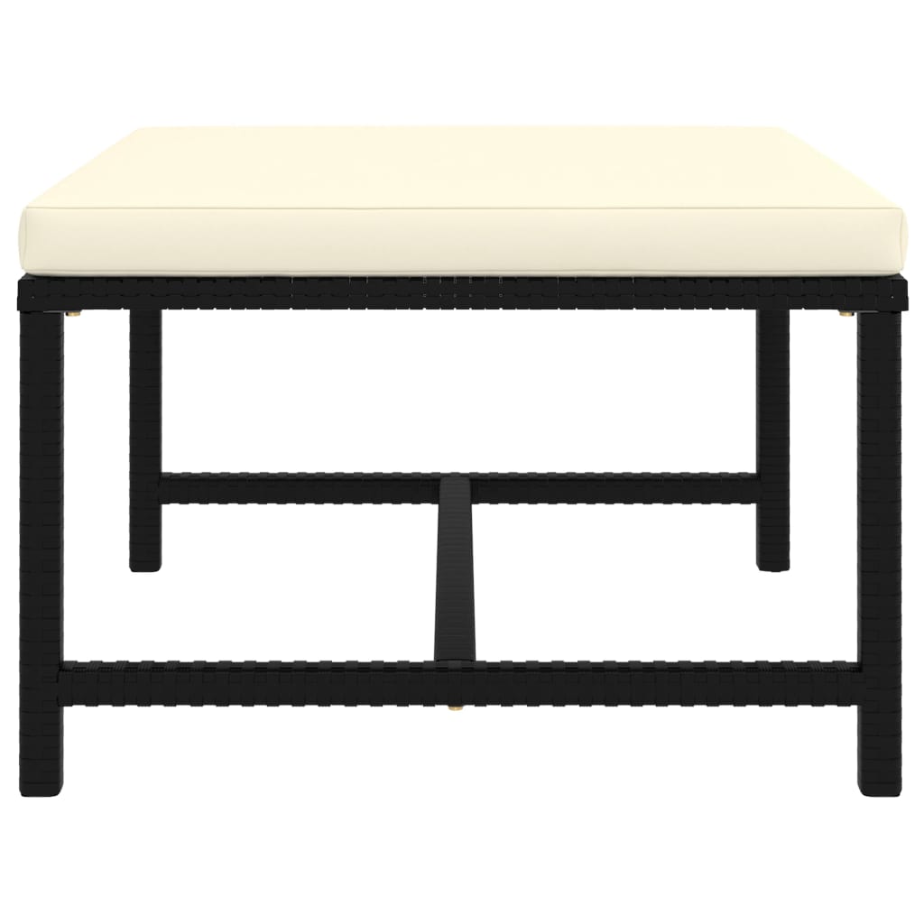 9-tlg. Garten-Lounge-Set mit Kissen Poly Rattan Schwarz