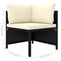 Thumbnail for 9-tlg. Garten-Lounge-Set mit Kissen Poly Rattan Schwarz