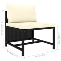 Thumbnail for 9-tlg. Garten-Lounge-Set mit Kissen Poly Rattan Schwarz