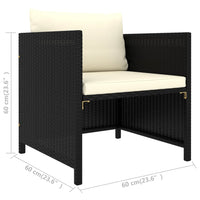 Thumbnail for 12-tlg. Garten-Lounge-Set mit Kissen Poly Rattan Schwarz