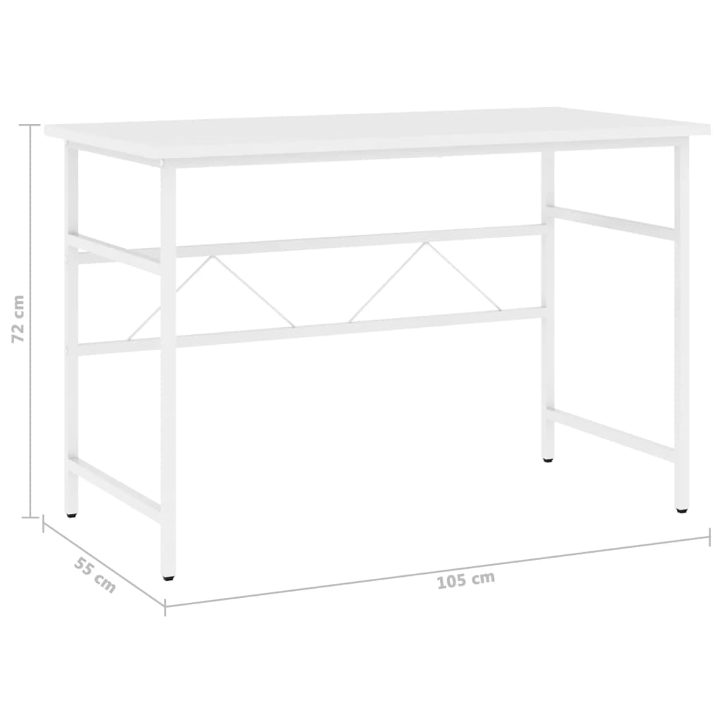 Computertisch Weiß 105x55x72 cm MDF und Metall