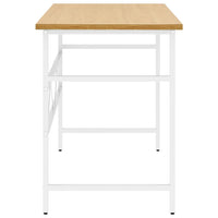 Thumbnail for Computertisch Weiß und Eiche Hell 105x55x72 cm MDF und Metall