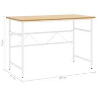 Thumbnail for Computertisch Weiß und Eiche Hell 105x55x72 cm MDF und Metall