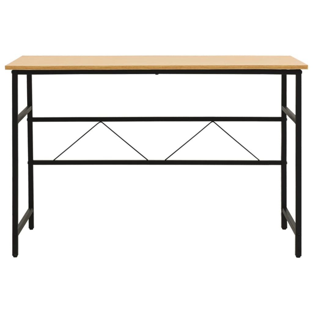 Computertisch Schwarz und Eiche Hell 105x55x72 cm MDF und Metall