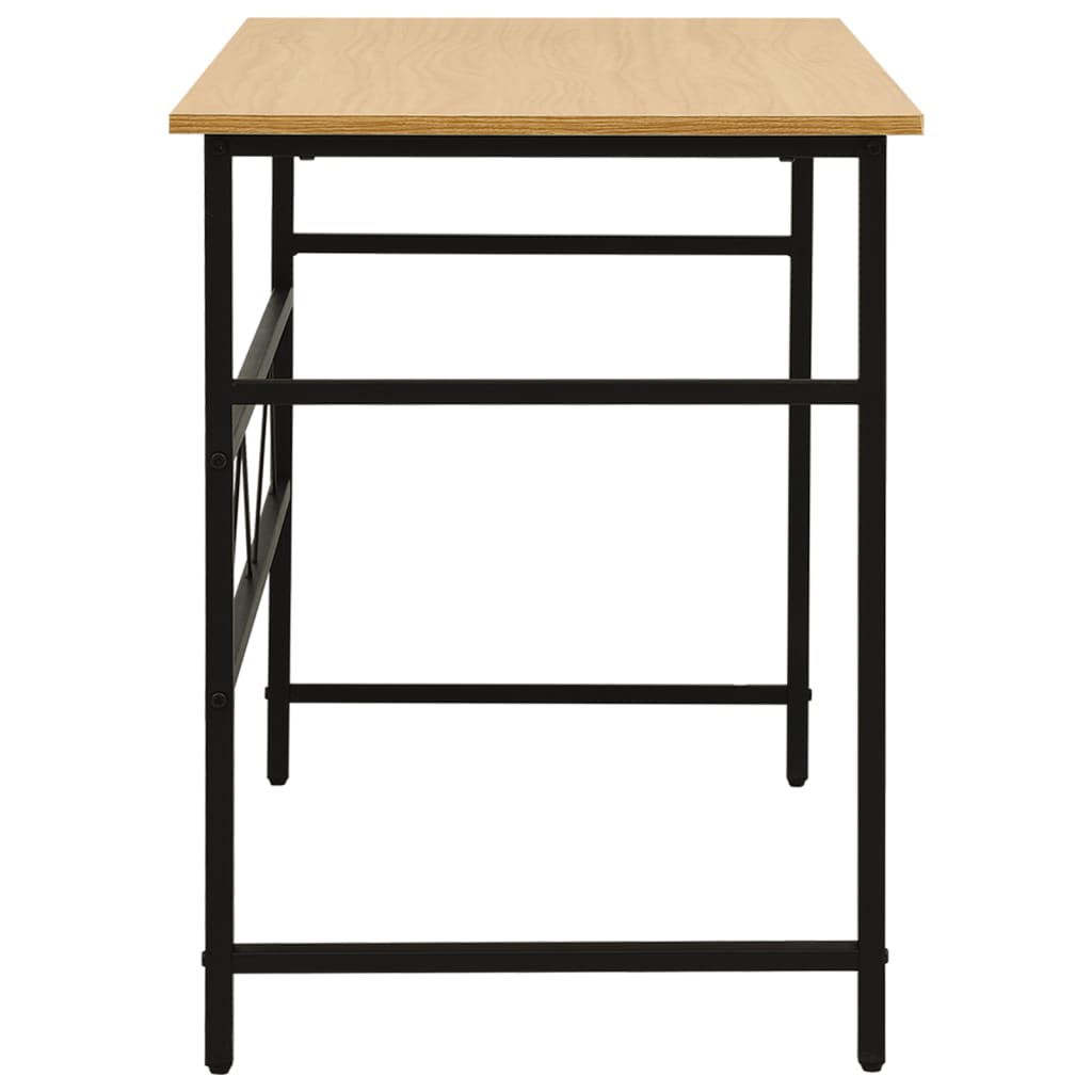 Computertisch Schwarz und Eiche Hell 105x55x72 cm MDF und Metall
