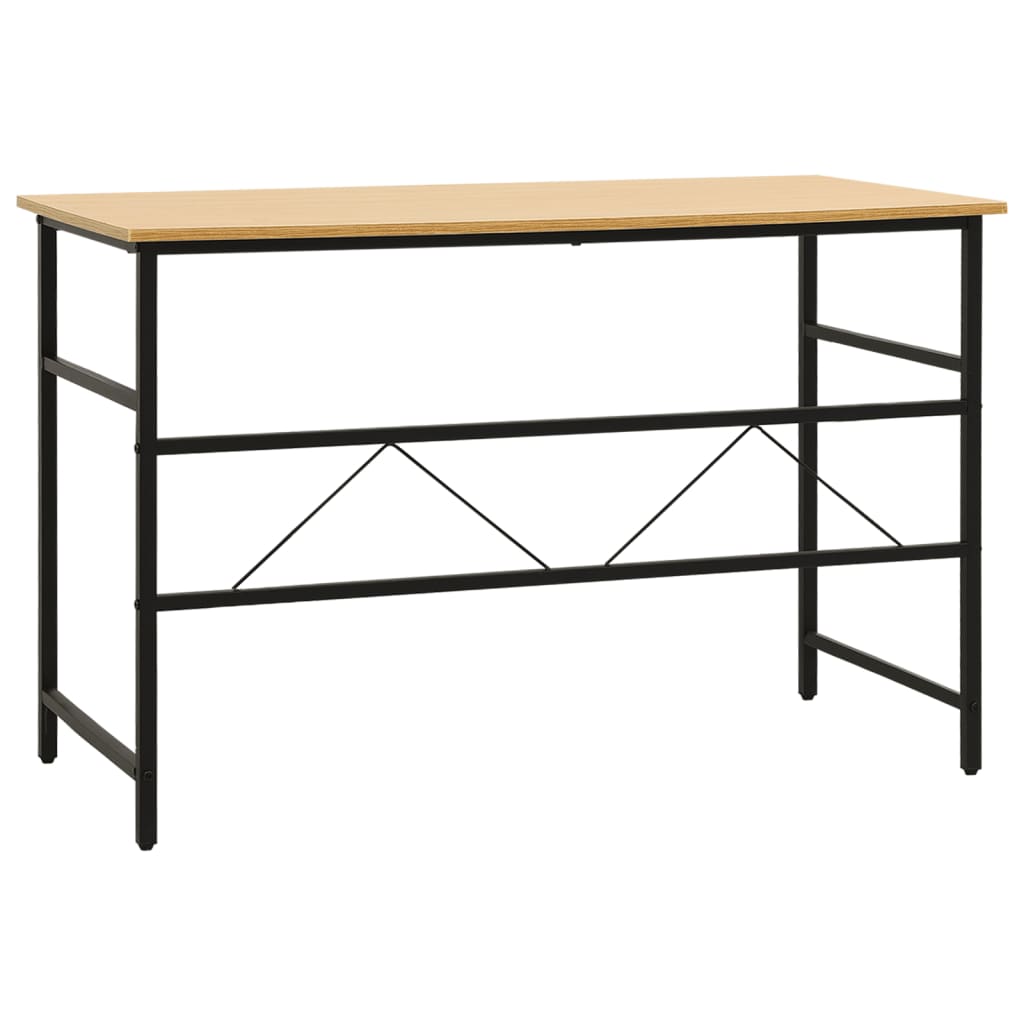 Computertisch Schwarz und Eiche Hell 105x55x72 cm MDF und Metall