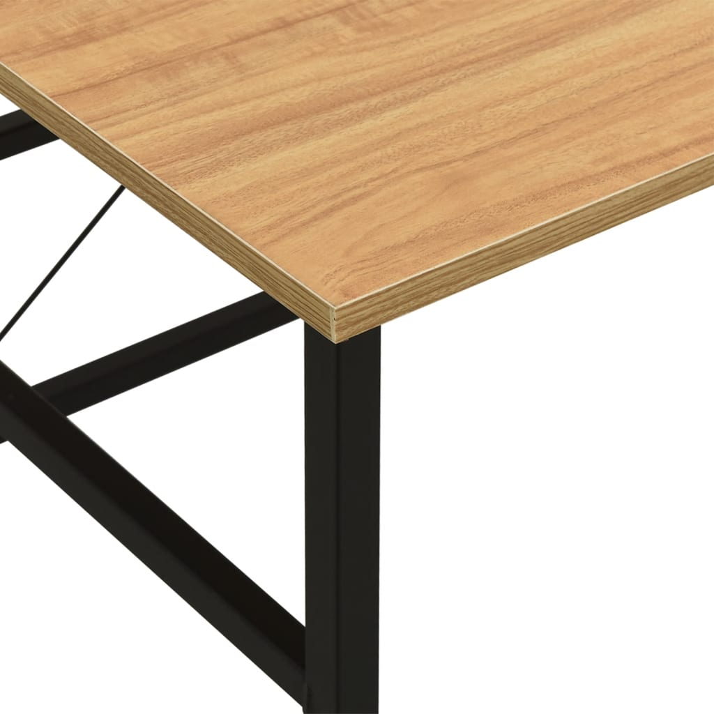 Computertisch Schwarz und Eiche Hell 105x55x72 cm MDF und Metall