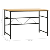 Thumbnail for Computertisch Schwarz und Eiche Hell 105x55x72 cm MDF und Metall