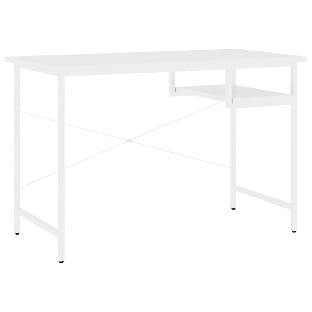 Computertisch Weiß 105x55x72 cm MDF und Metall