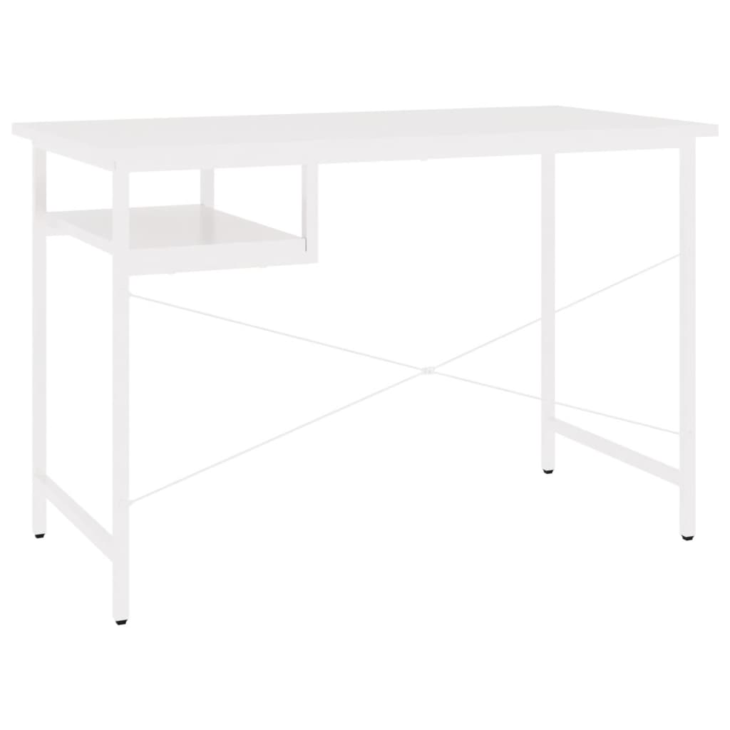 Computertisch Weiß 105x55x72 cm MDF und Metall