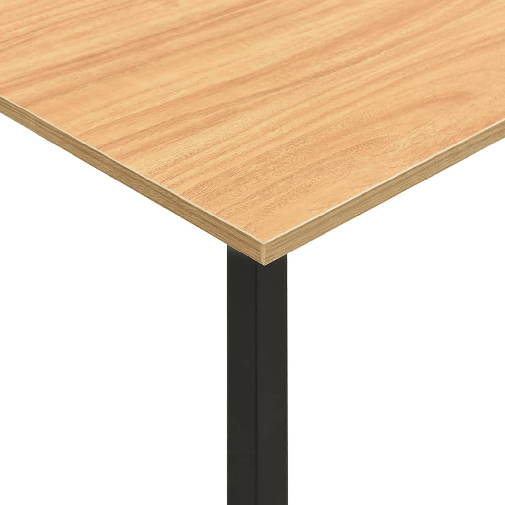 Computertisch Schwarz und Eiche Hell 105x55x72 cm MDF und Metall