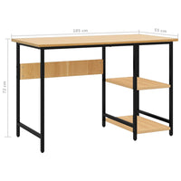 Thumbnail for Computertisch Schwarz und Eiche Hell 105x55x72 cm MDF und Metall