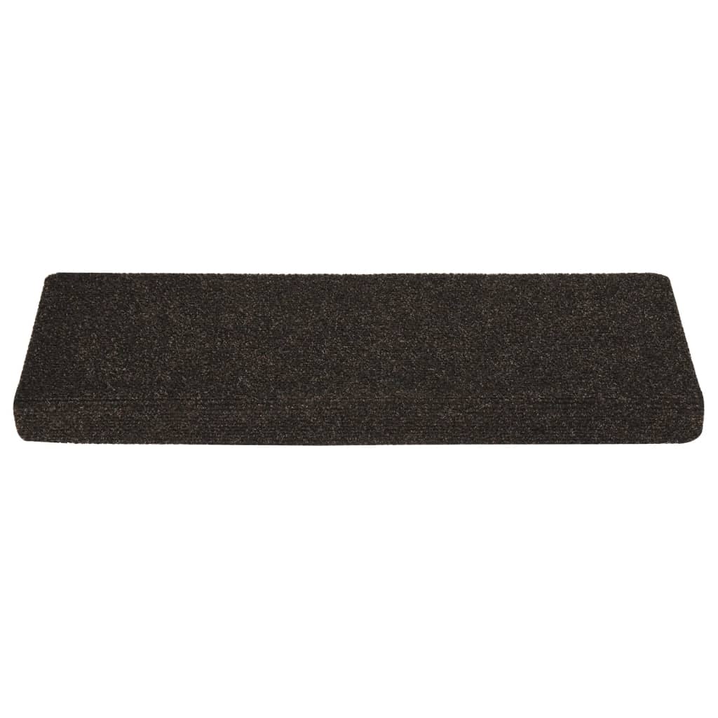Treppenmatten 15 Stk. Nadelvlies 65x25 cm Braun