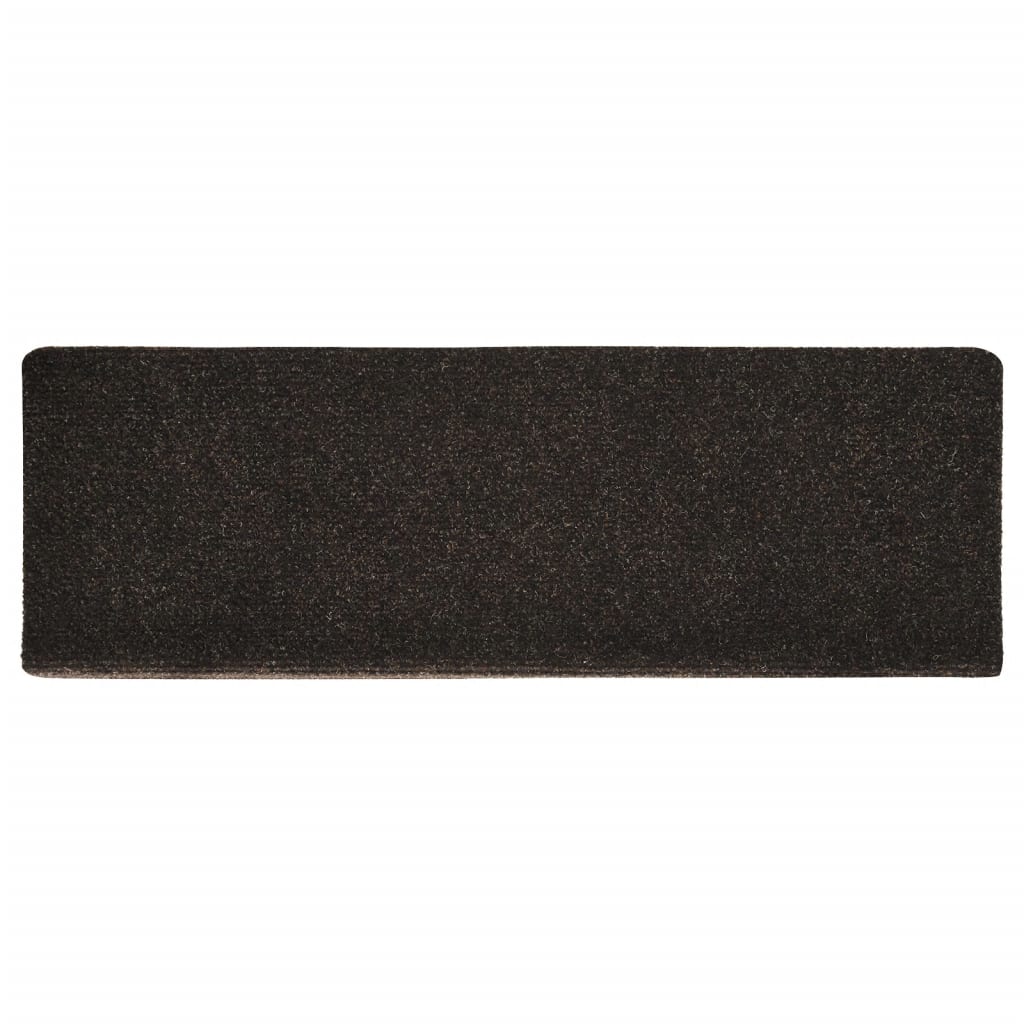 Treppenmatten 15 Stk. Nadelvlies 65x25 cm Braun