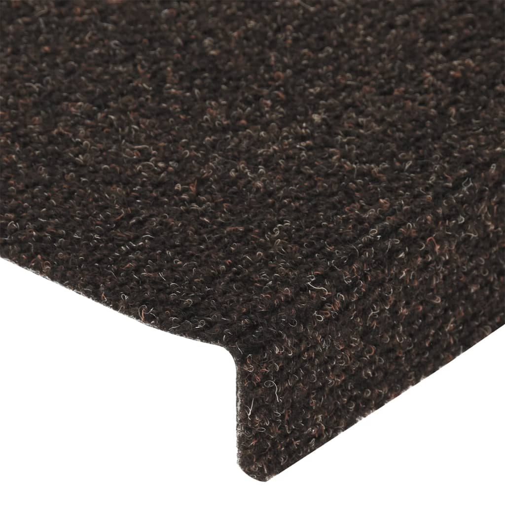 Treppenmatten 15 Stk. Nadelvlies 65x25 cm Braun