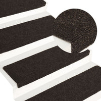 Thumbnail for Treppenmatten 15 Stk. Nadelvlies 65x25 cm Braun