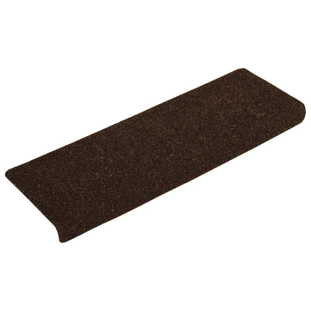 Treppenmatten 15 Stk. Nadelvlies 65x25 cm Braun